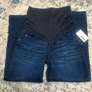 Maternity Over-The-Belly Cropped Straight-Leg
Jeans